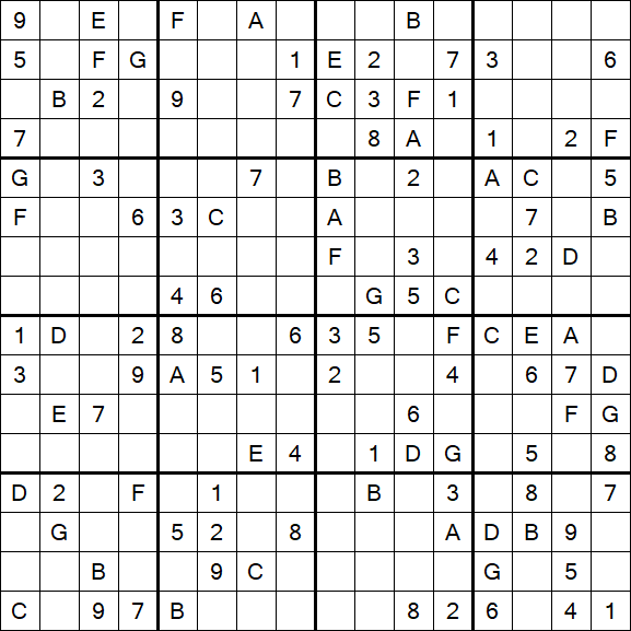 Sudoku 16x16 - Medio