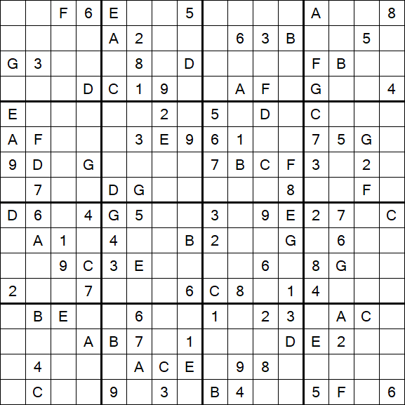 Sudoku 16x16 - Medio