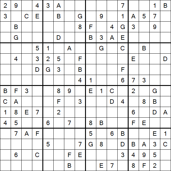 Sudoku 16x16 - Medio