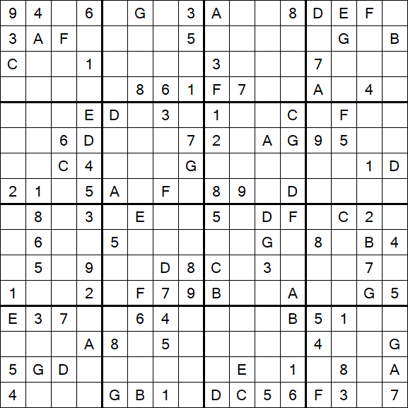 Sudoku 16x16 - Medio