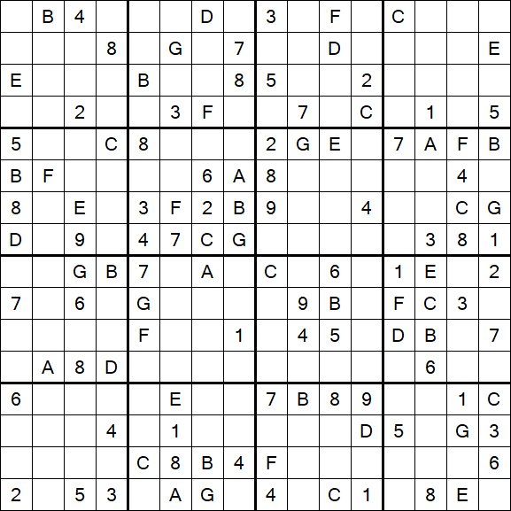 Sudoku 16x16 - Medio