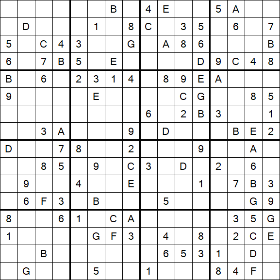 Sudoku 16x16 - Medio