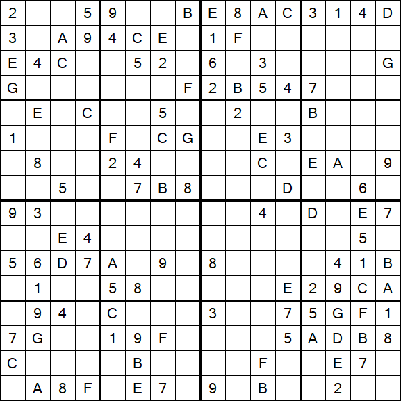 Sudoku 16x16 - Medio