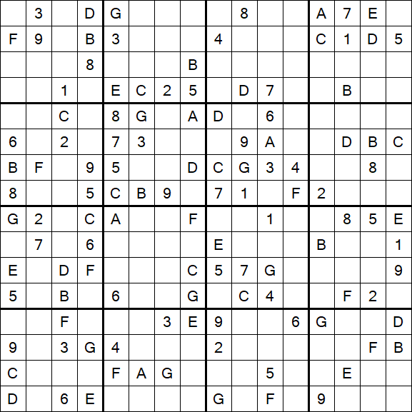 Sudoku 16x16 - Medio