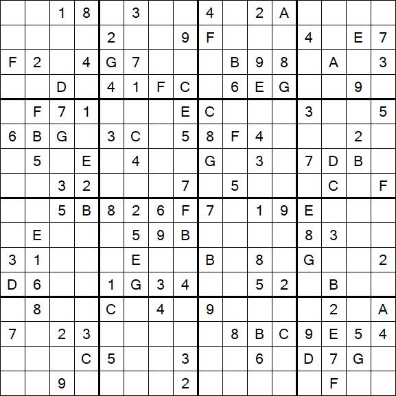 Sudoku 16x16 - Medio