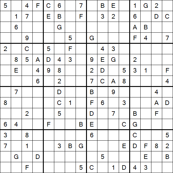 Sudoku 16x16 - Medio