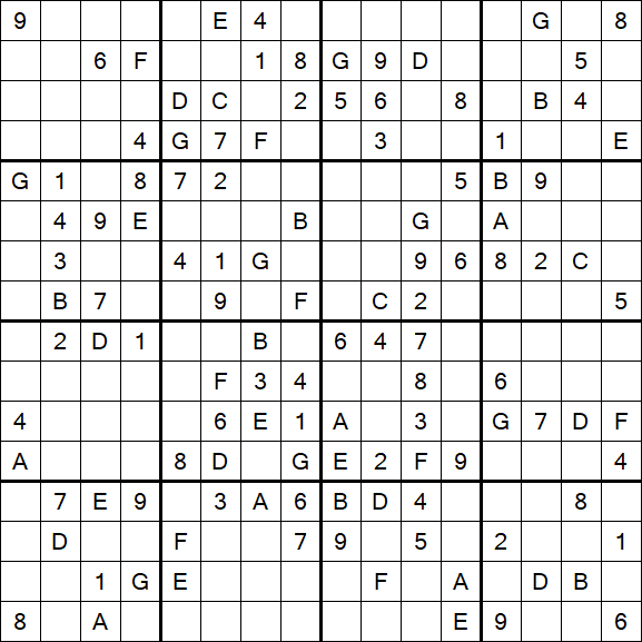 Sudoku 16x16 - Medio
