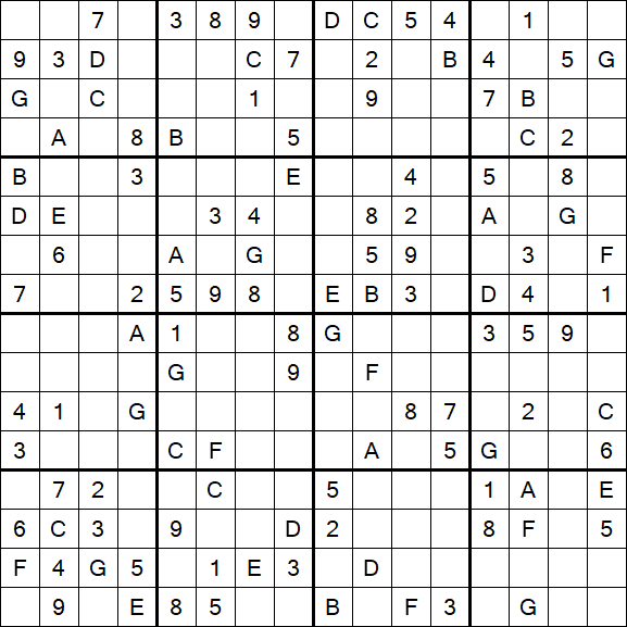 Sudoku 16x16 - Medio