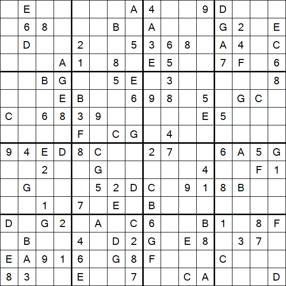Sudoku 16x16 - Medio