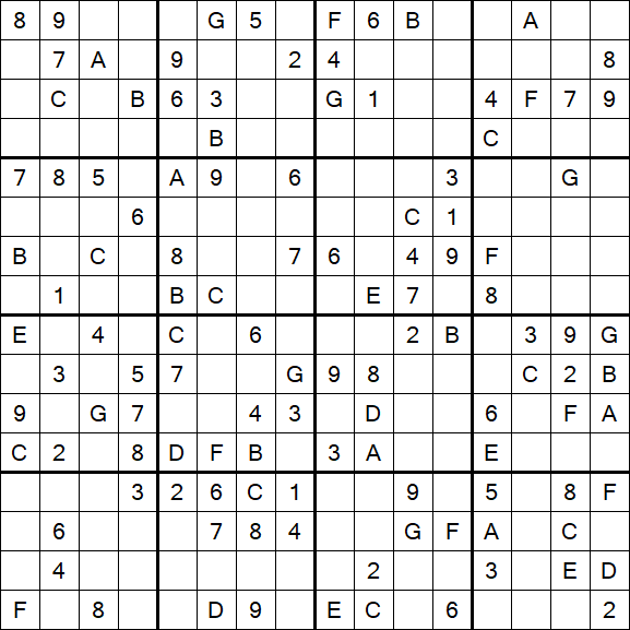 Sudoku 16x16 - Medio