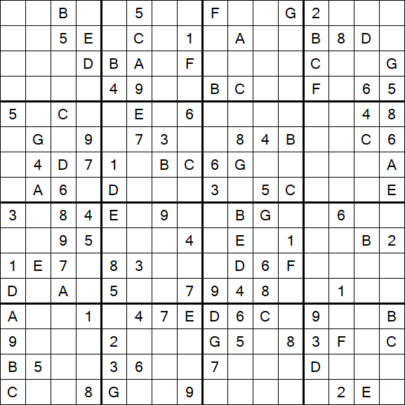 Sudoku 16x16 - Medio