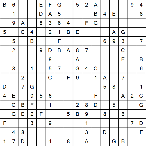 Sudoku 16x16 - Medio