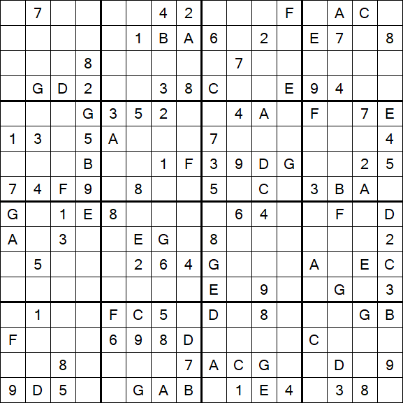Sudoku 16x16 - Medio