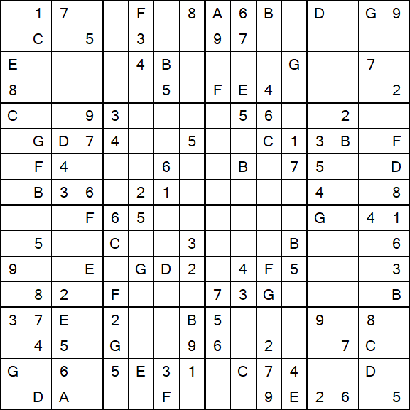 Sudoku 16x16 - Medio