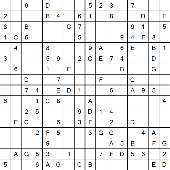 Sudoku 16x16 - Medio