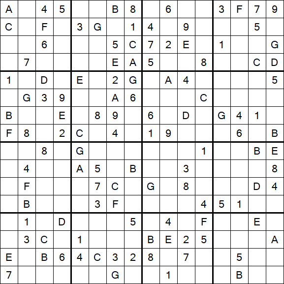 Sudoku 16x16 - Medio