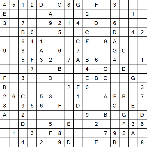 Sudoku 16x16 - Medio