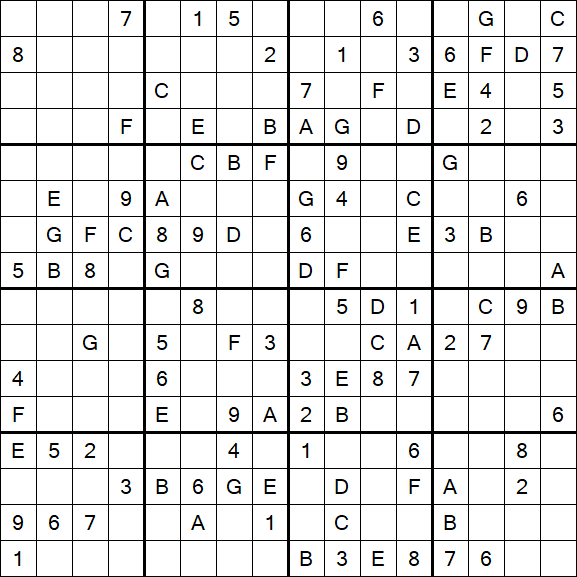 Sudoku 16x16 - Medio