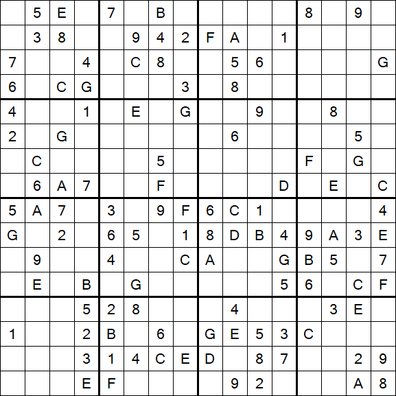Sudoku 16x16 - Medio