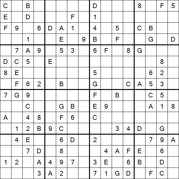 Sudoku 16x16 - Medio