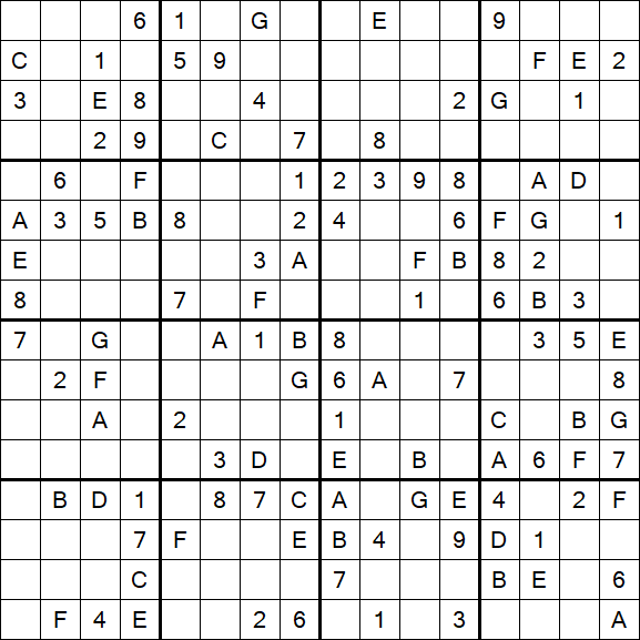 Sudoku 16x16 - Medio