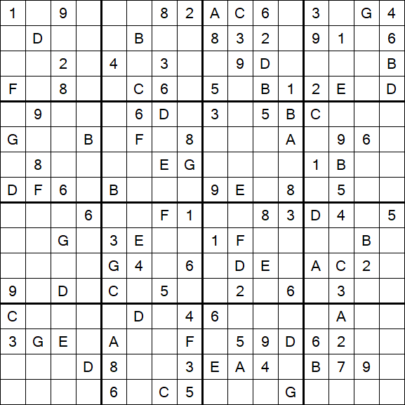 Sudoku 16x16 - Medio