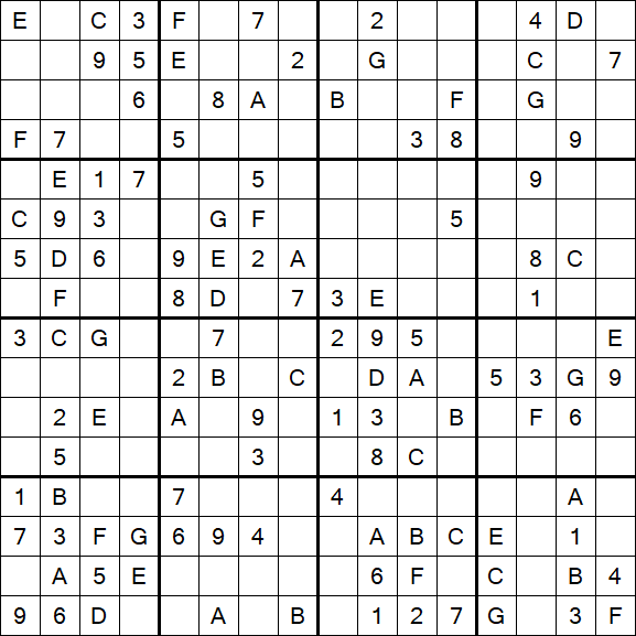 Sudoku 16x16 - Medio