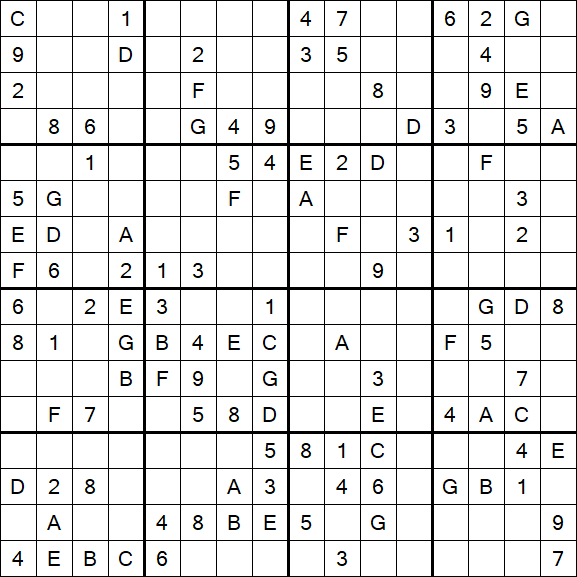 Sudoku 16x16 - Medio