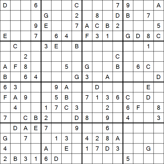 Sudoku 16x16 - Medio