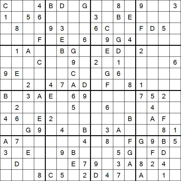 Sudoku 16x16 - Medio