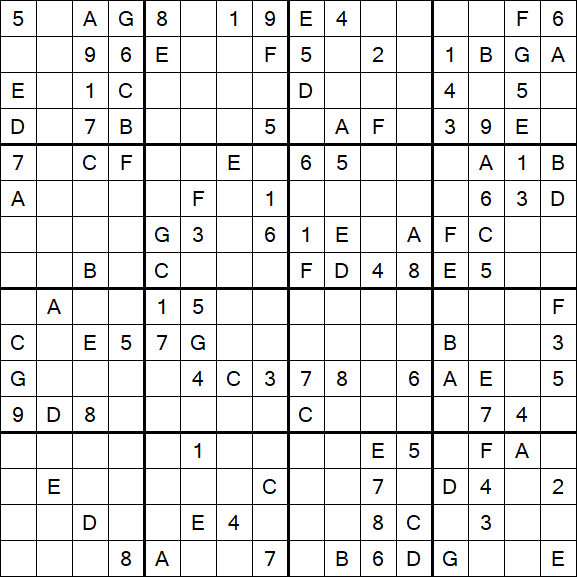 Sudoku 16x16 - Medio