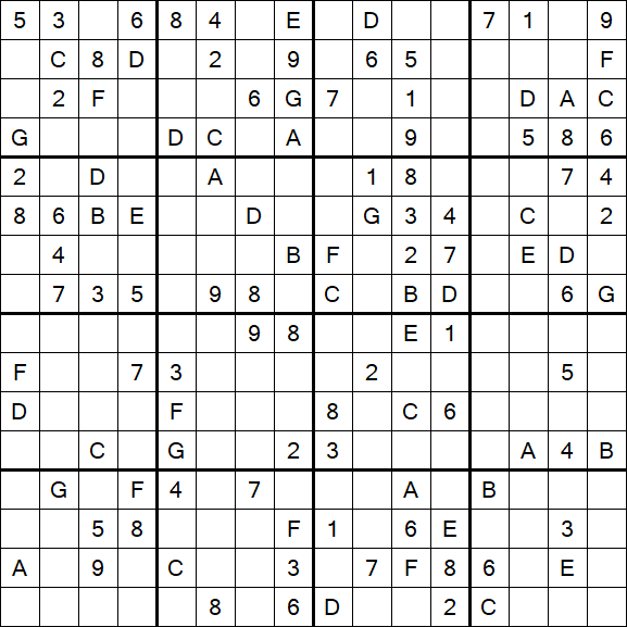 Sudoku 16x16 - Medio