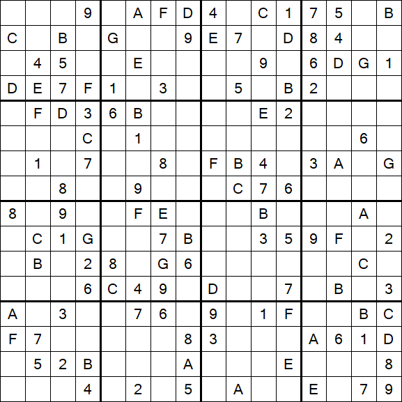 Sudoku 16x16 - Medio