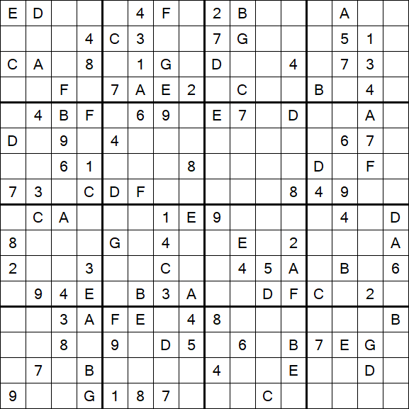 Sudoku 16x16 - Mittel