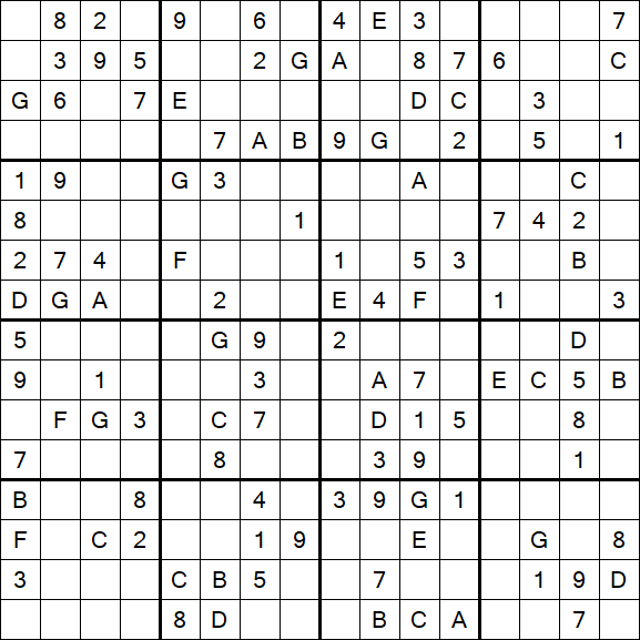 Sudoku 16x16 - Medio