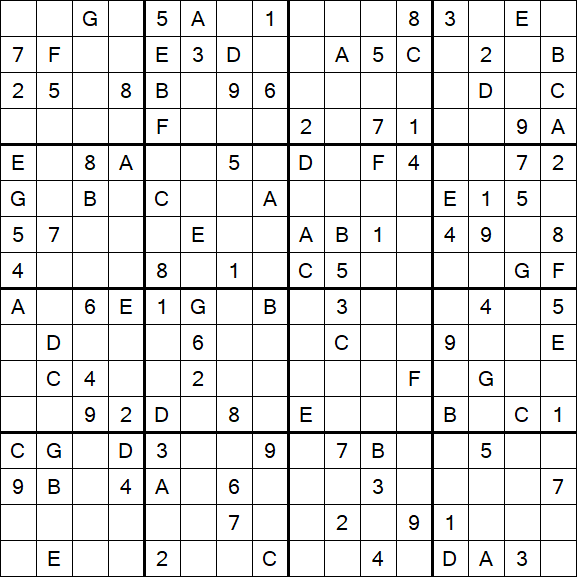 Sudoku 16x16 - Medio