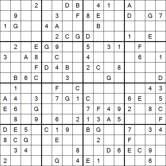 Sudoku 16x16 - Medio