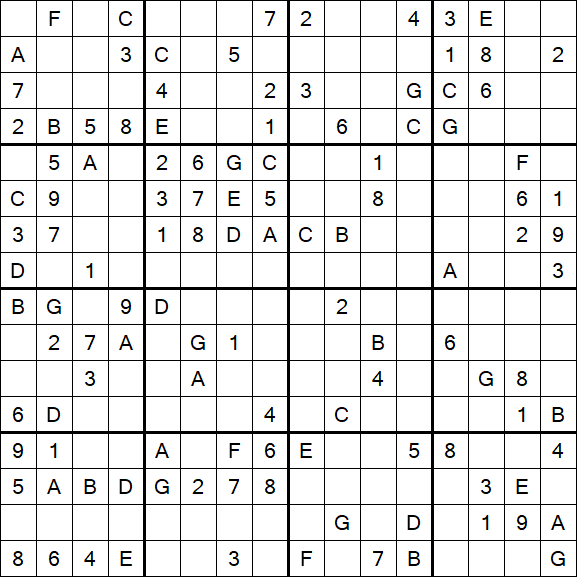 Sudoku 16x16 - Medium