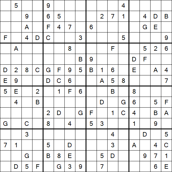 Sudoku 16x16 - Médio