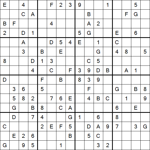 Sudoku 16x16 - Medio