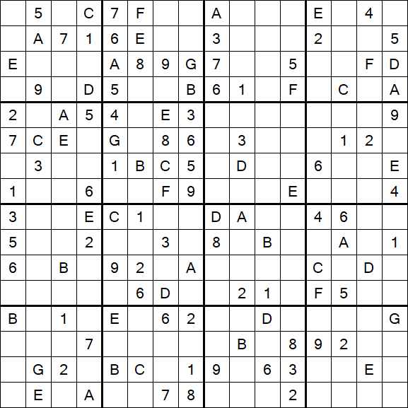 Sudoku 16x16 - Medio