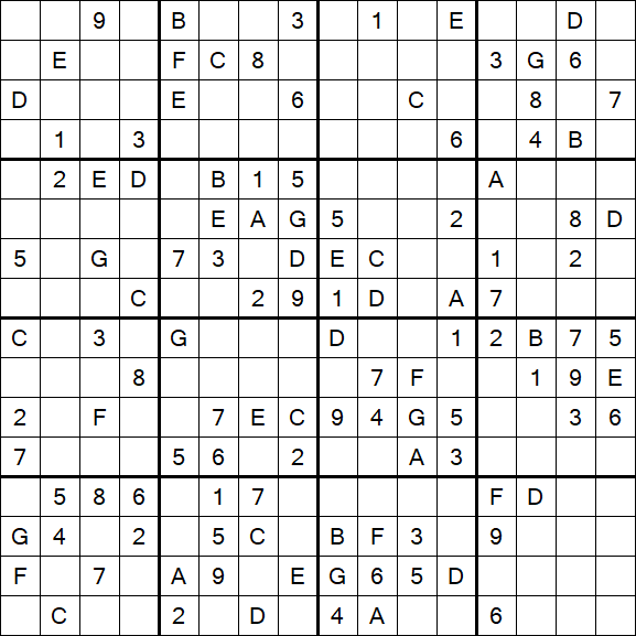 Sudoku 16x16 - Medio