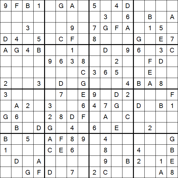 Sudoku 16x16 - Medio