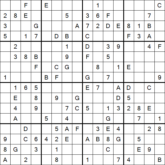 Sudoku 16x16 - Medio
