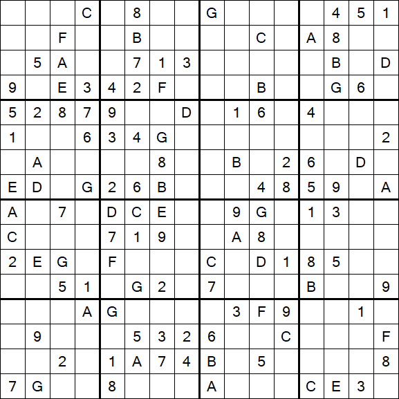 Sudoku 16x16 - Médio