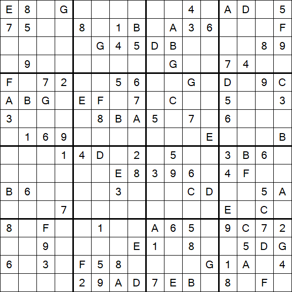 Sudoku 16x16 - Medio
