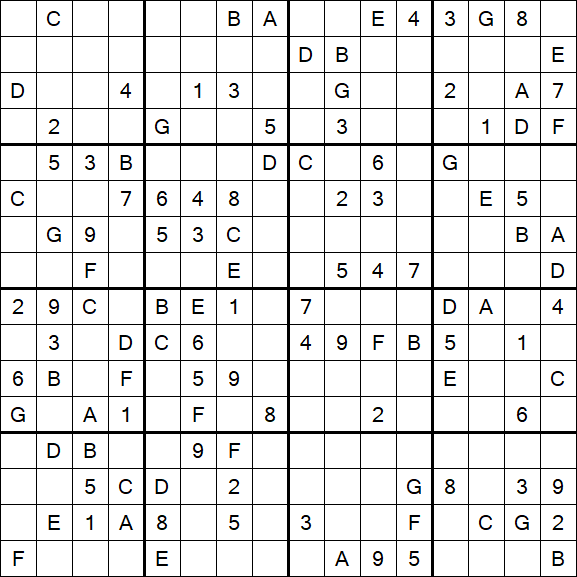 Sudoku 16x16 - Medio