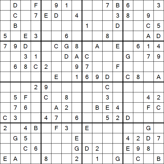 Sudoku 16x16 - Medio