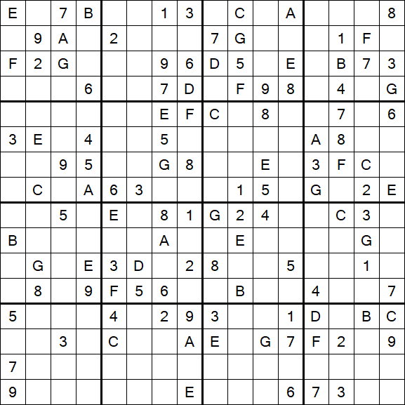 Sudoku 16x16 - Medio