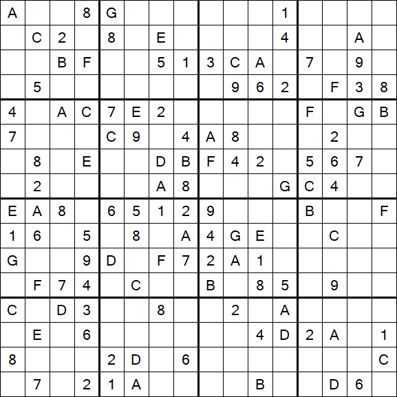 Sudoku 16x16 - Medio